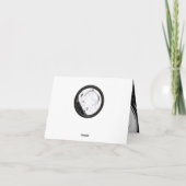 モダンエレガント ブラック シルエット ホワイト大理石 サンキューカード (裏面)