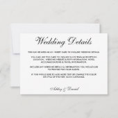 モダンエレガント ブラック＆ホワイト ウェディング 詳細 S 招待状 (正面)