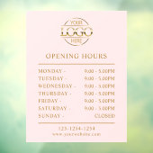 モダンエレガント ブラッシュピンク | 営業時間 ウィンドウサイン (シート3)