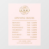 モダンエレガント ブラッシュピンク | 営業時間 ウィンドウサイン (シート)