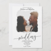 モダンエレガント ボホ フォト ウェディング 招待状 (正面)