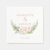 モダンエレガント・ユーカリ結婚プス スタンダードカクテルナプキン (正面)