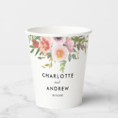 モダンエレガント・ユーカリ結婚プス 紙コップ (正面)