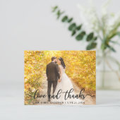 モダンエレガント ラブアンドサンクス | ウェディングフォト ポストカード (スタンド正面)