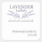 モダンエレガント ラベンダー子守唄 キャンドル スクエアシール (正面)