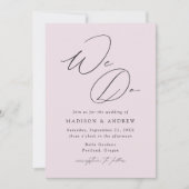 モダンエレガント ラベンダー ウェディング 招待状 (正面)