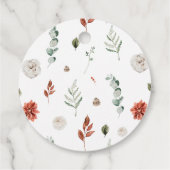 モダンエレガント レッド ウィンター クリスマス ブライダルシャワー フェイバータグ (裏面)