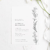 モダンエレガント ワイルドフラワー フラワーブライダルシャワー 招待状