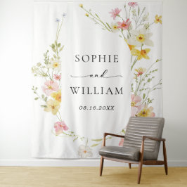 モダンエレガント ワイルドフラワー 春夏 ウェディング タペストリー