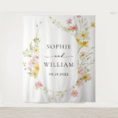 モダンエレガント ワイルドフラワー 春夏 ウェディング タペストリー (正面)