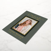 モダンエレガント |写真卒業のお知らせ 箔招待状 (回転した状態)