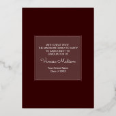 モダンエレガント |写真卒業のお知らせ 箔招待状 (裏面)