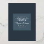 モダンエレガント |写真卒業のお知らせ 箔招待状 (裏面)