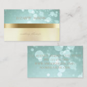 モダンエレガント《写真》ぼけ味フェイク,金ゴールド 名刺 (正面/裏面)