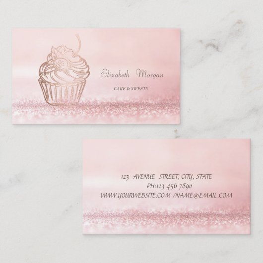 モダンエレガント《写真》ぼけ味菓子 名刺 (正面/裏面)