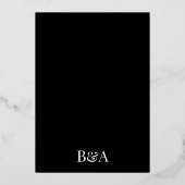 モダンエレガント |編集可能な名前結婚の金ゴールド 箔招待状 (裏面)