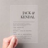 モダンエレガント |編集可能な名結婚前 アクリル招待状 (インサイチュ (ポータブル))