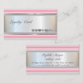 モダンエレガント,銀,ストライプのロイヤリティカード ロイヤリティカード (正面/裏面)