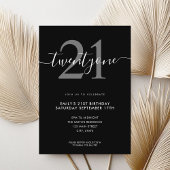 モダンエレガント 21歳の誕生日招待状 招待状