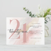 モダンエレガント 21歳の誕生日 招待状 (スタンド正面)