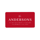 モダンエレガント | Bright Red Christmas Address ラベル (正面)