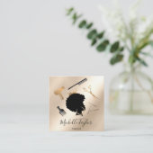 モダンエレガントAfro American Woman スクエア名刺 (スタンド正面)