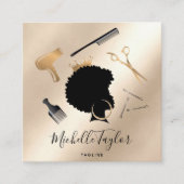 モダンエレガントAfro American Woman スクエア名刺 (正面)