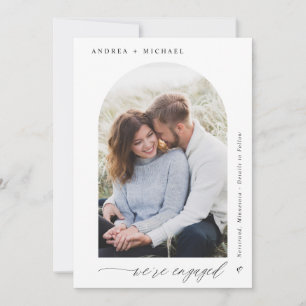 モダンエレガントArch写真結婚の婚約 案内状