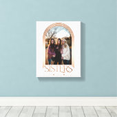 モダンエレガントArch Frame Sisters Photo Keepsake キャンバスプリント (インサイチュ (ウッドフロア))