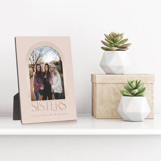 モダンエレガントArch Frame Sisters Photo Keepsake フォトプラーク