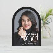 モダンエレガントArch Photo Graduation Party 招待状 (スタンド正面)