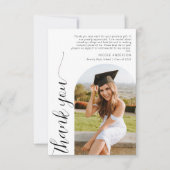 モダンエレガントArch Photo Script卒業 サンキューカード (正面)