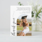 モダンエレガントArch Photo Script卒業 サンキューカード (スタンド正面)