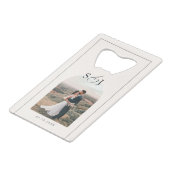 モダンエレガントArch Photo Script結婚式の引き出物 クレジットカード栓抜き (正面アングル)