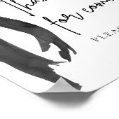 モダンエレガントBlack Bow Thank For 来 Sign ポスター (角)