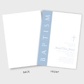 モダンエレガントBlue Scriptクロスバプテスマ 招待状