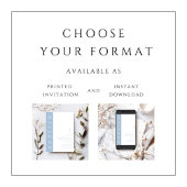 モダンエレガントBlue Scriptクロスバプテスマ 招待状