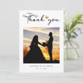 モダンエレガントBurgundy Photo結婚's サンキューカード (スタンド正面)