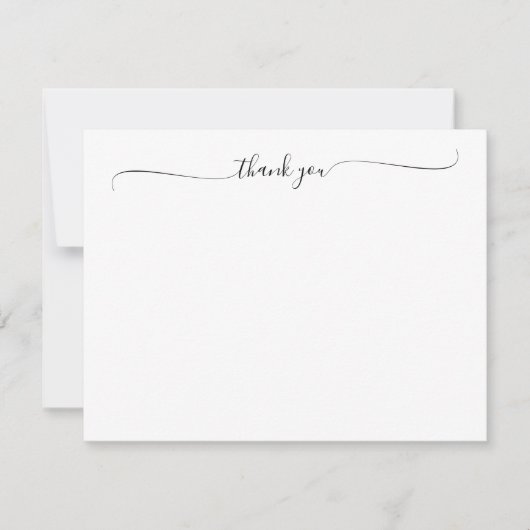 モダンエレガントChic Script Thank You Writhic ノートカード (正面)