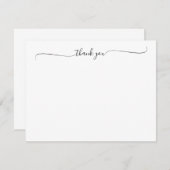 モダンエレガントChic Script Thank You Writhic ノートカード (正面/裏面)