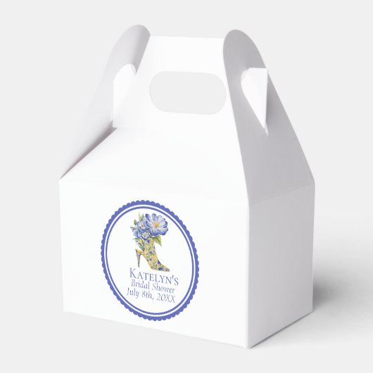 モダンエレガントChinoiserieフローラハイヒールイベント フェイバーボックス (正面サイド)