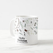 モダンエレガントChristmas Botanical コーヒーマグカップ (正面左)