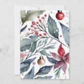 モダンエレガントChristmas Botanical Photo シーズンカード (裏面)