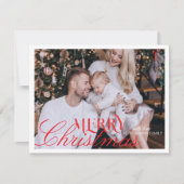 モダンエレガントChristmas Family Photo シーズンカード (正面)