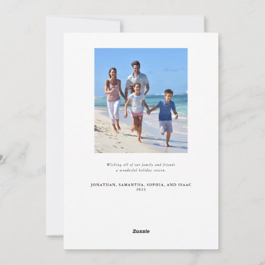 モダンエレガントChristmas Greeneryの写真 シーズンカード (裏面)