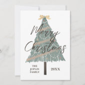 モダンエレガントChristmas Tree非写真 シーズンカード (正面)