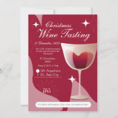 モダンエレガントChristmas Wine Tasting 招待状 (正面)