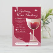 モダンエレガントChristmas Wine Tasting 招待状 (スタンド正面)