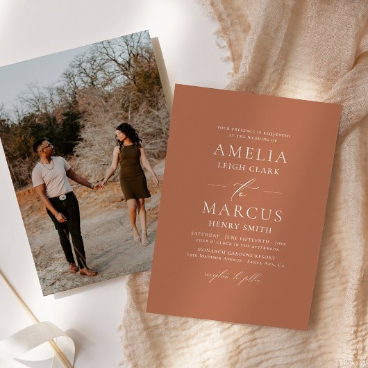 モダンエレガントClay結婚の 招待状