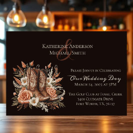 モダンエレガントCountry Western – 花招待状 招待状